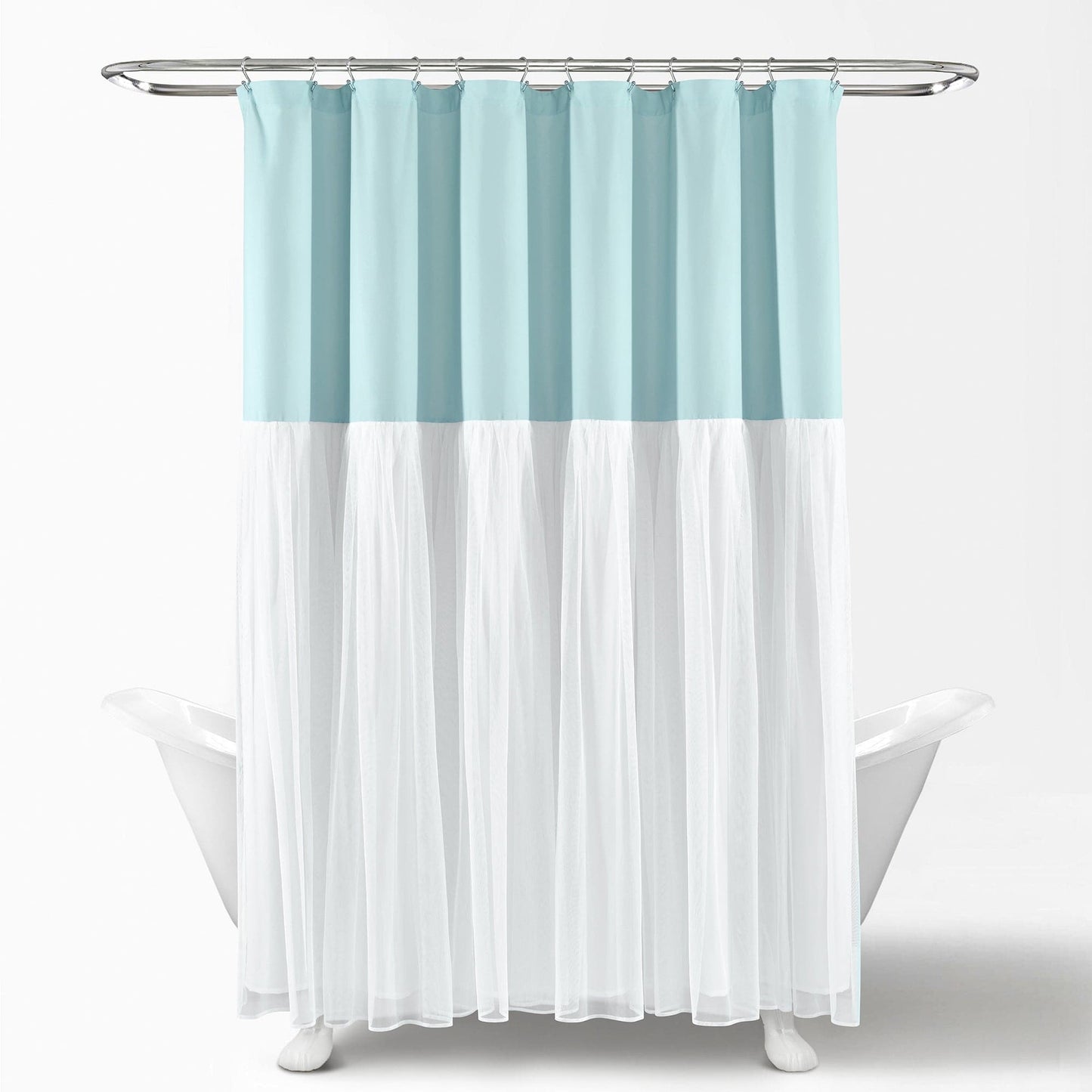 Tulle Skirt Colorblock Shower Curtain