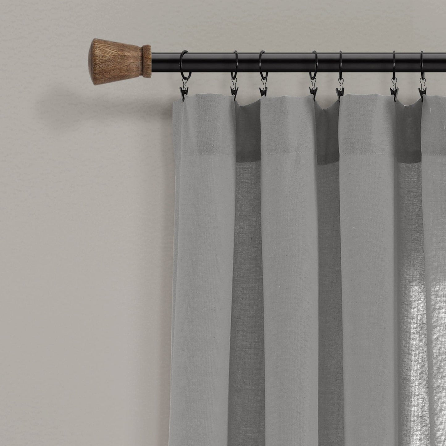 Linen Button Window Curtain Panel