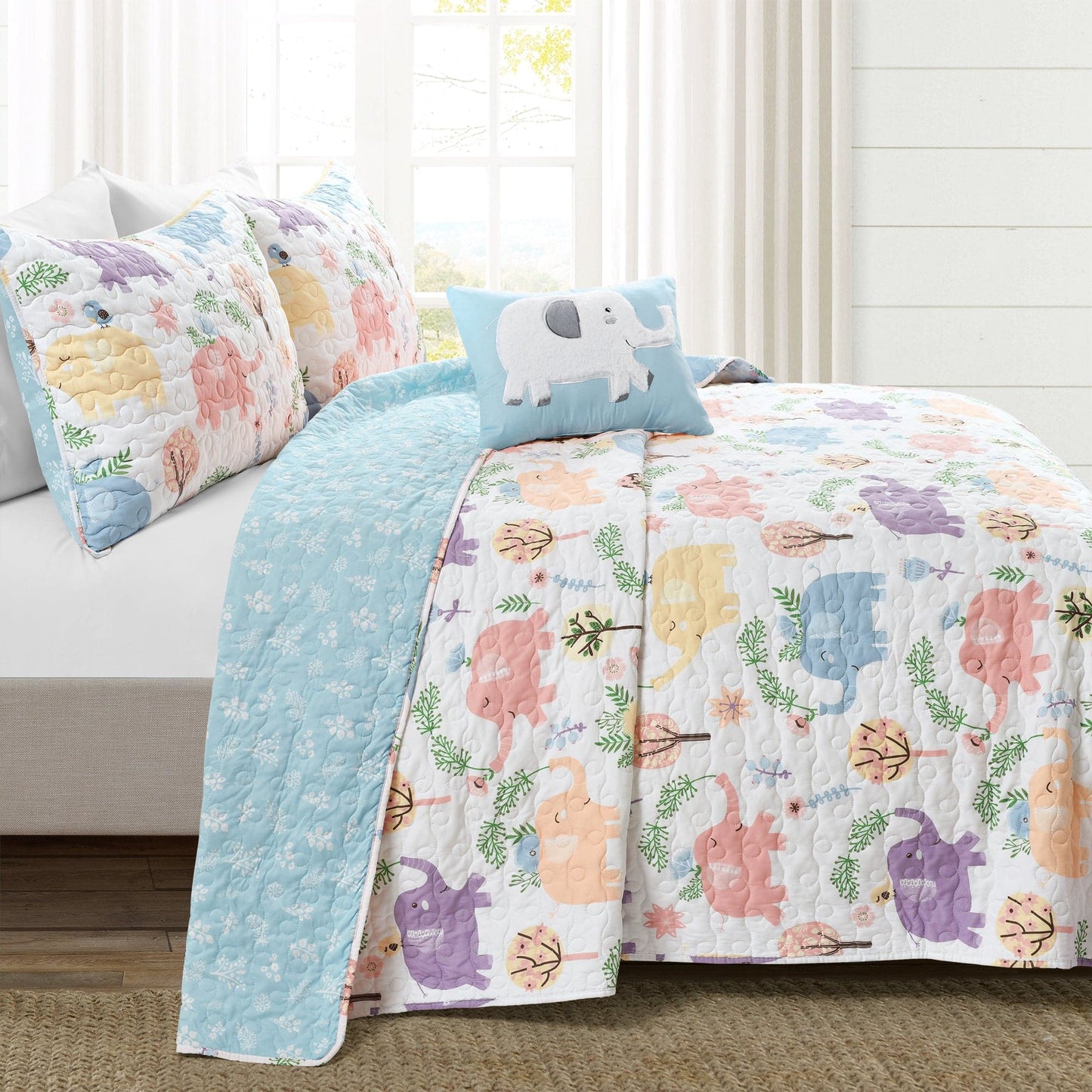 Hygge Elephant Quilt Set