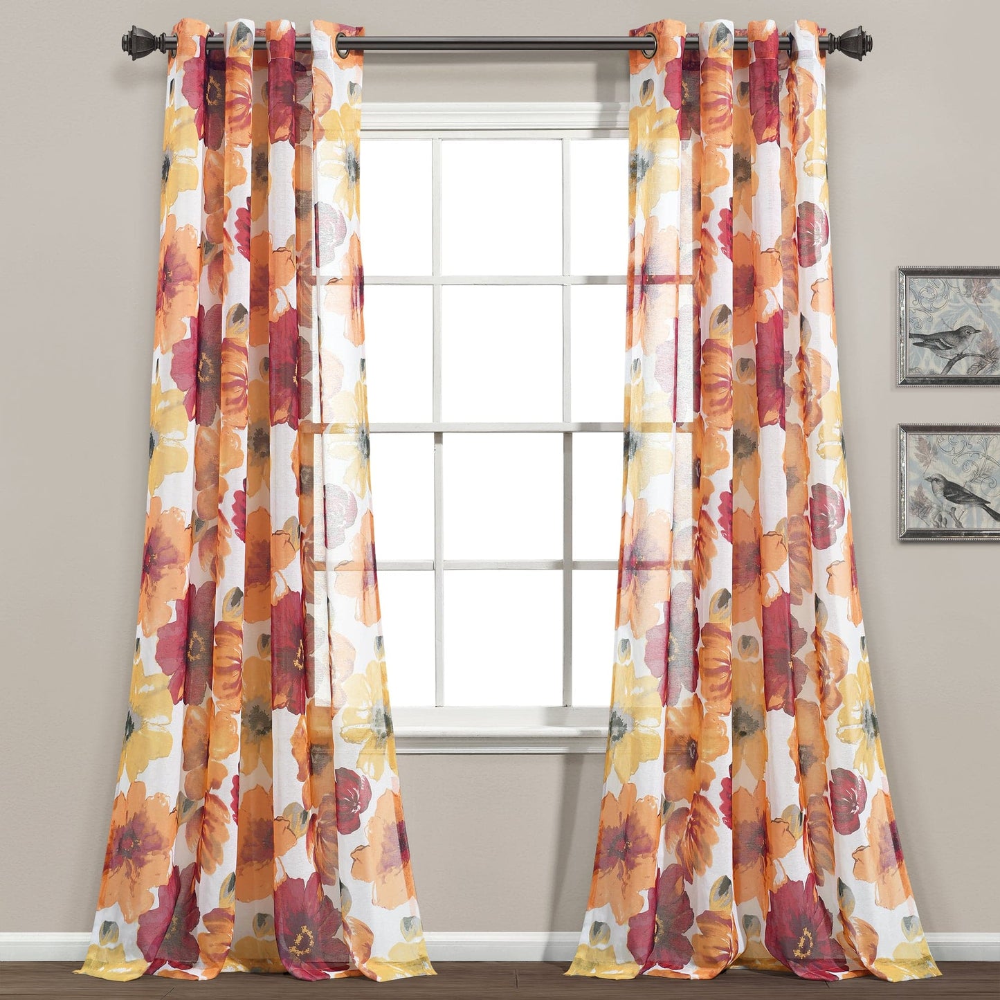 Leah Sheer Window Curtain Panel Set