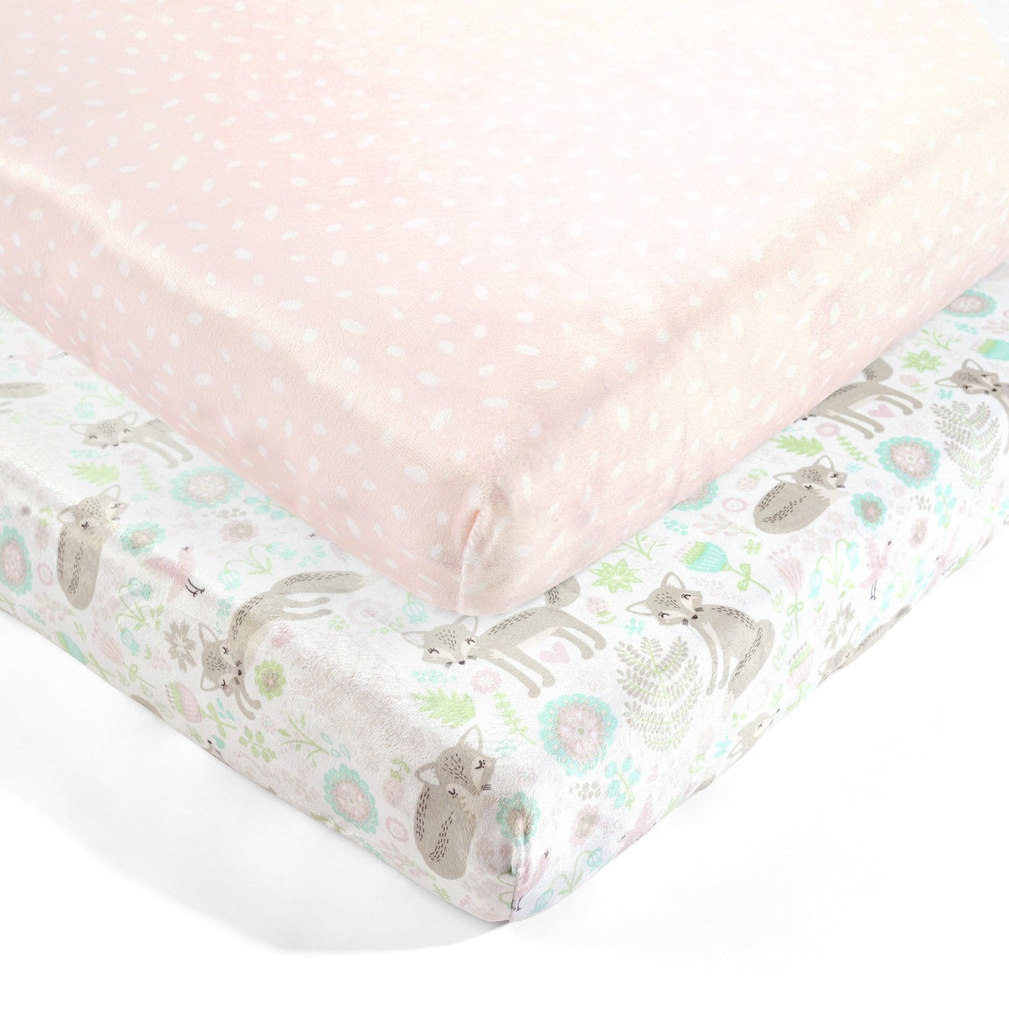 Pixie Fox Soft & Plush Fitted Crib Sheet 2 Pack Set