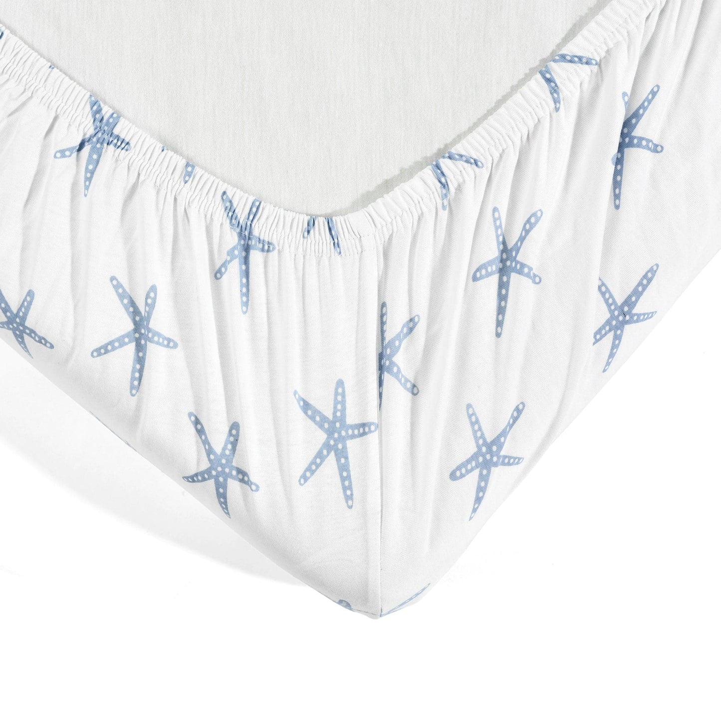 Seaside Starfish Organic Cotton Fitted Crib Sheet 2 Pack Set