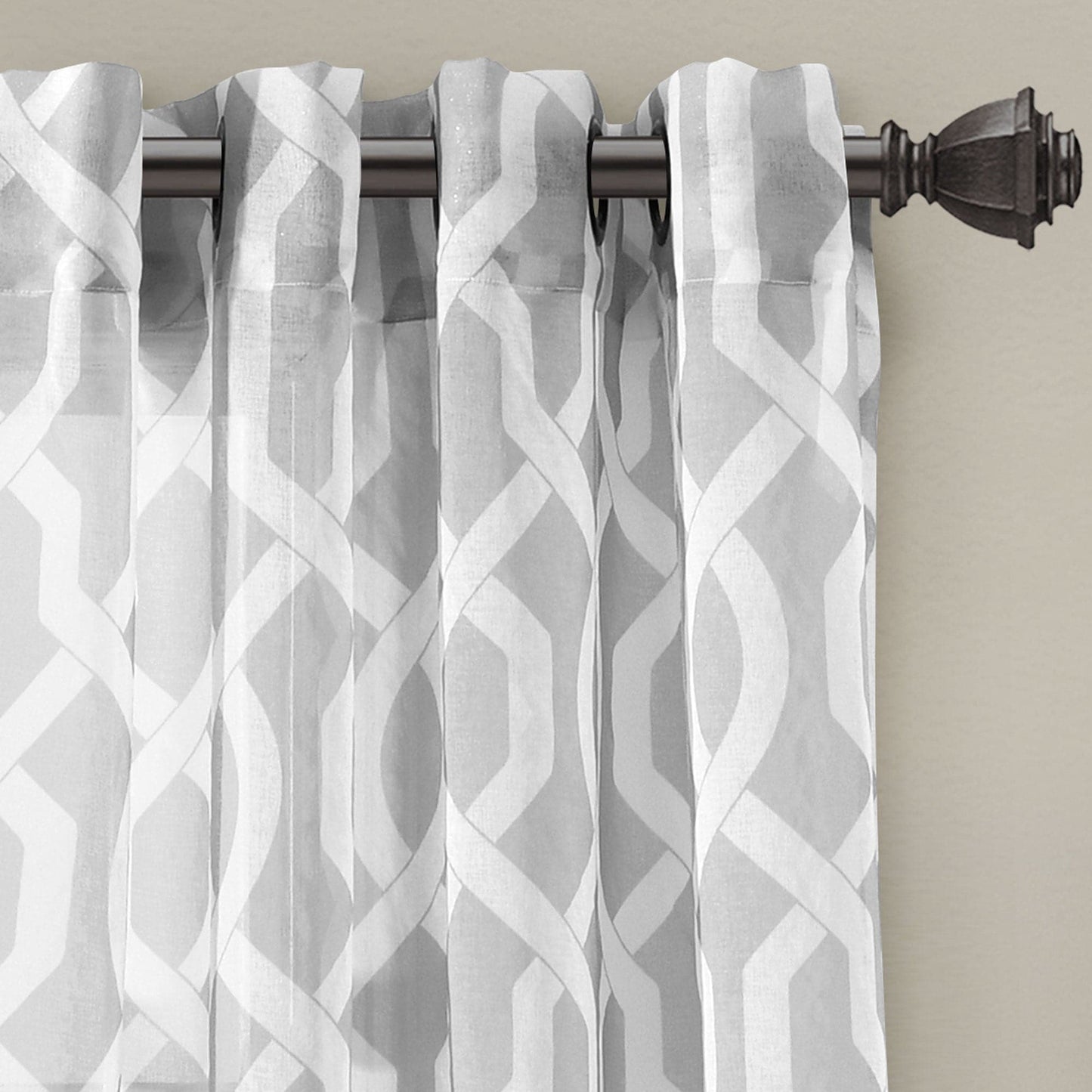 Edward Trellis Sheer Window Curtain Panel Set