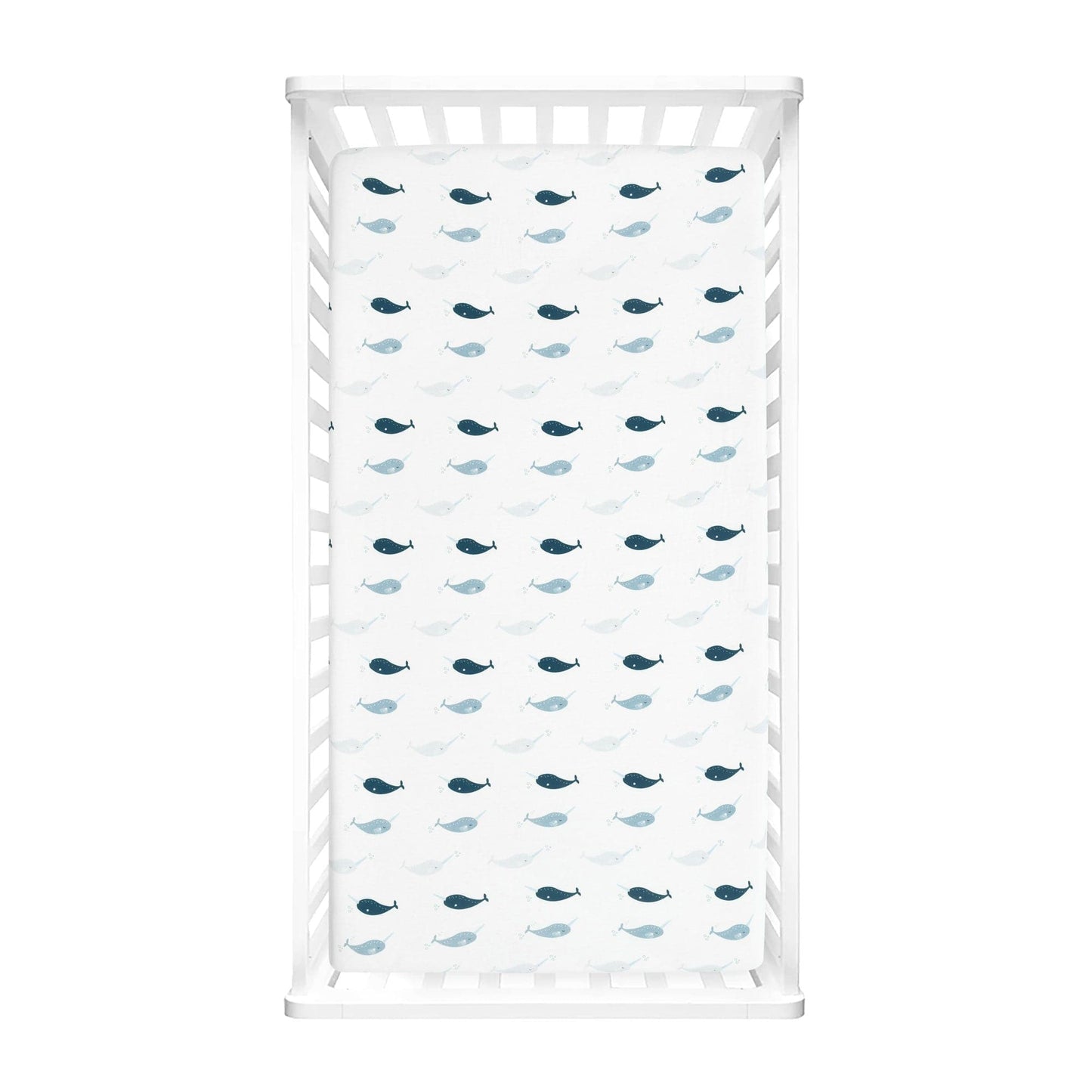 Narwhal Organic Cotton Fitted Crib Sheet