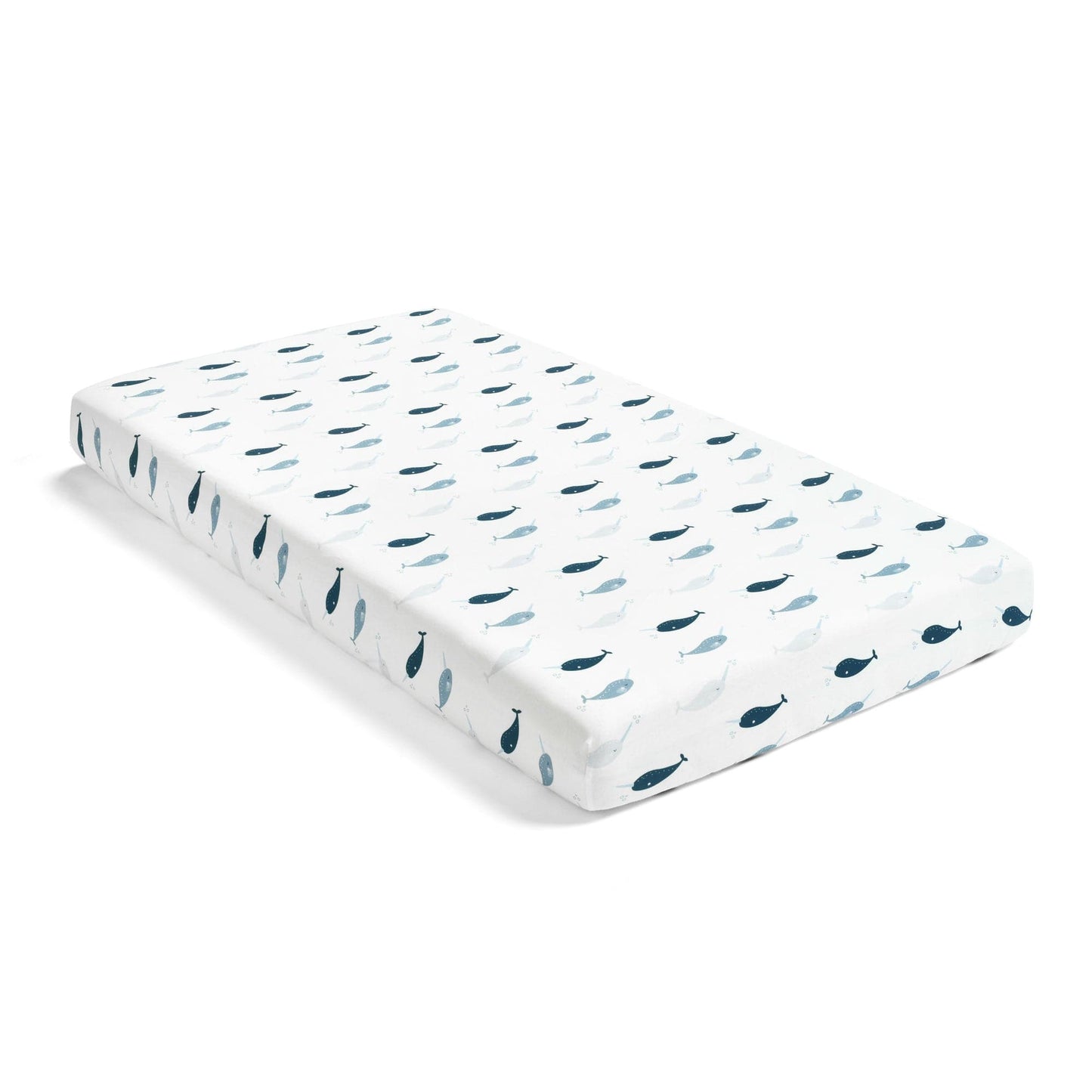 Narwhal Organic Cotton Fitted Crib Sheet