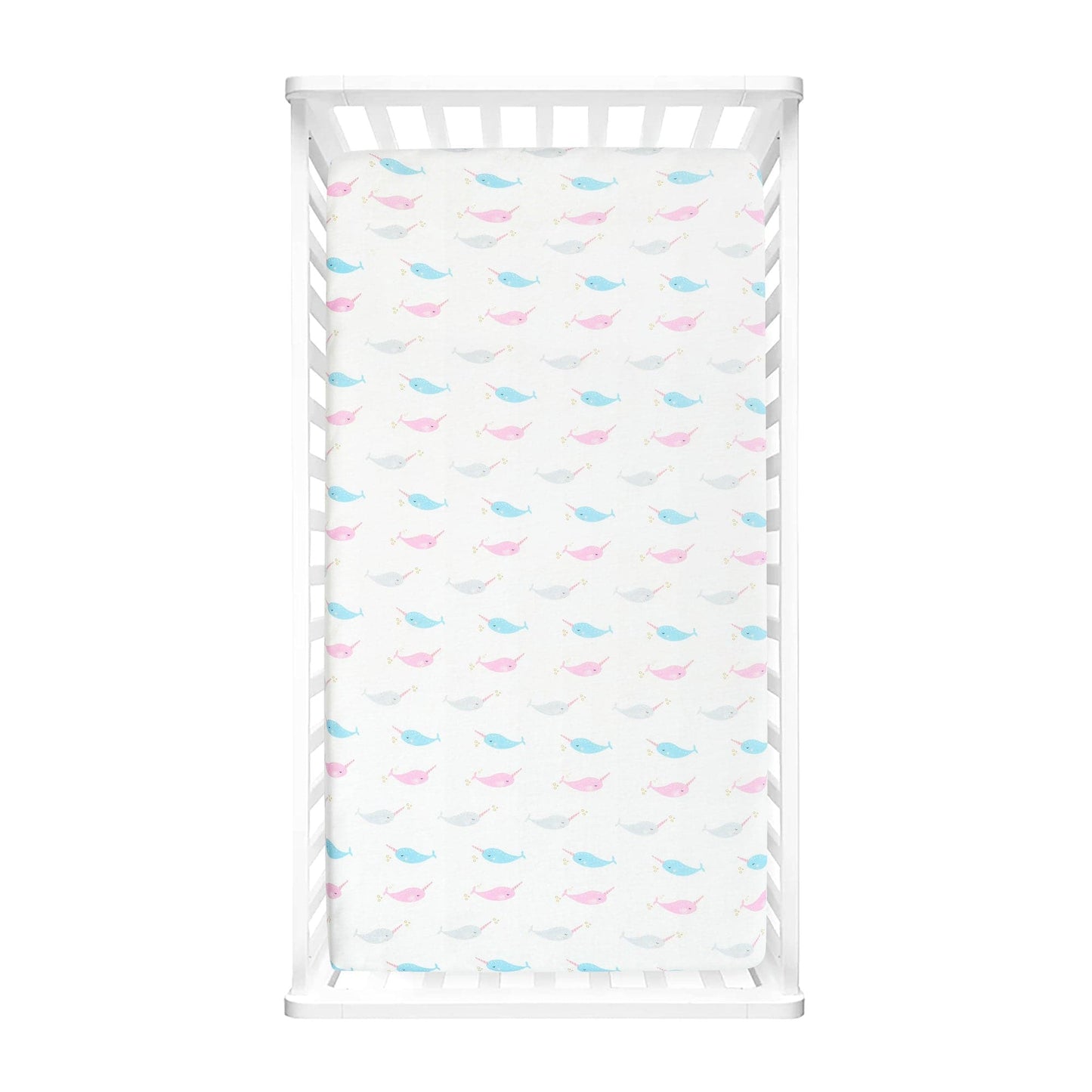 Narwhal Organic Cotton Fitted Crib Sheet