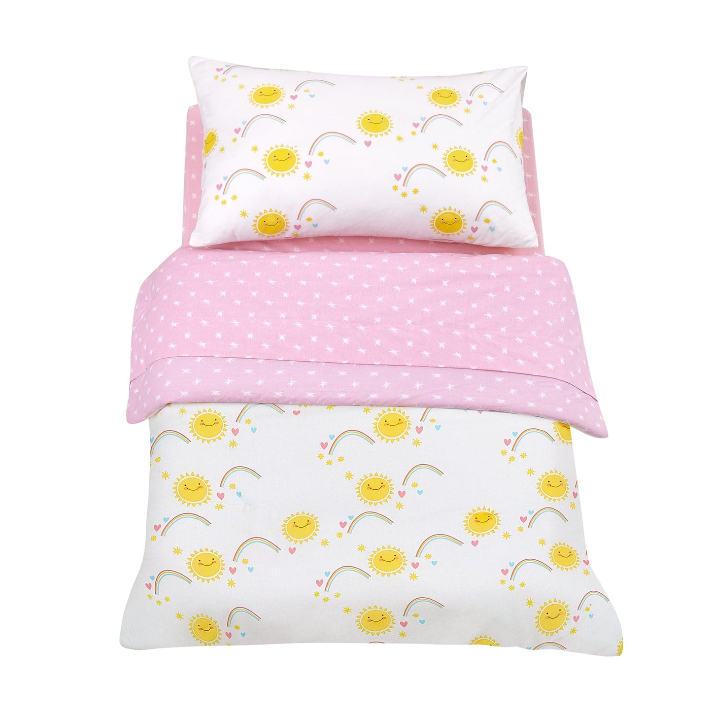 Rainbows and Sunshine Cotton Toddler Comforter 4 Piece Set