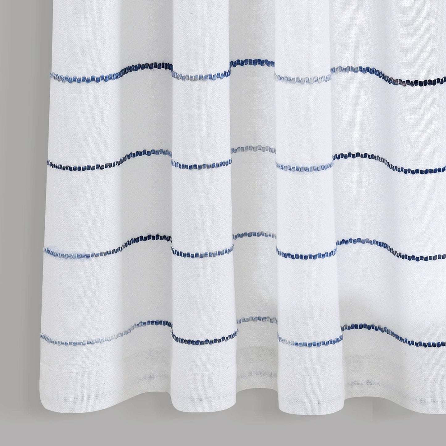 Ombre Stripe Yarn Dyed Recycled Cotton Blend Window Curtain Panel Set