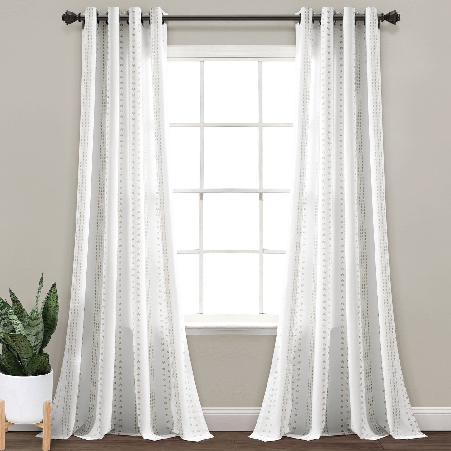 Hygge Stripe Window Curtain Panel Set