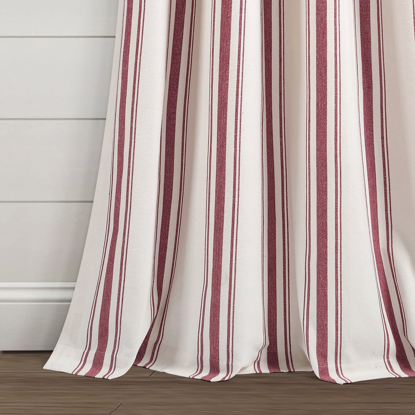 Farmhouse Stripe Yarn Dyed Recycled Cotton Window Curtain Panel Set