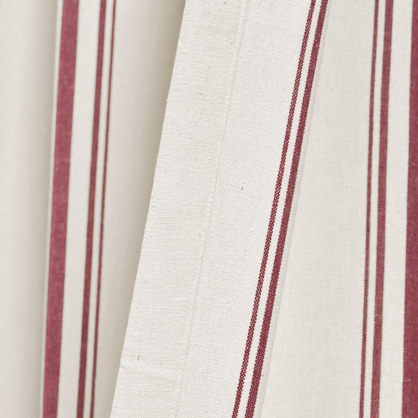 Farmhouse Stripe Yarn Dyed Recycled Cotton Window Curtain Panel Set