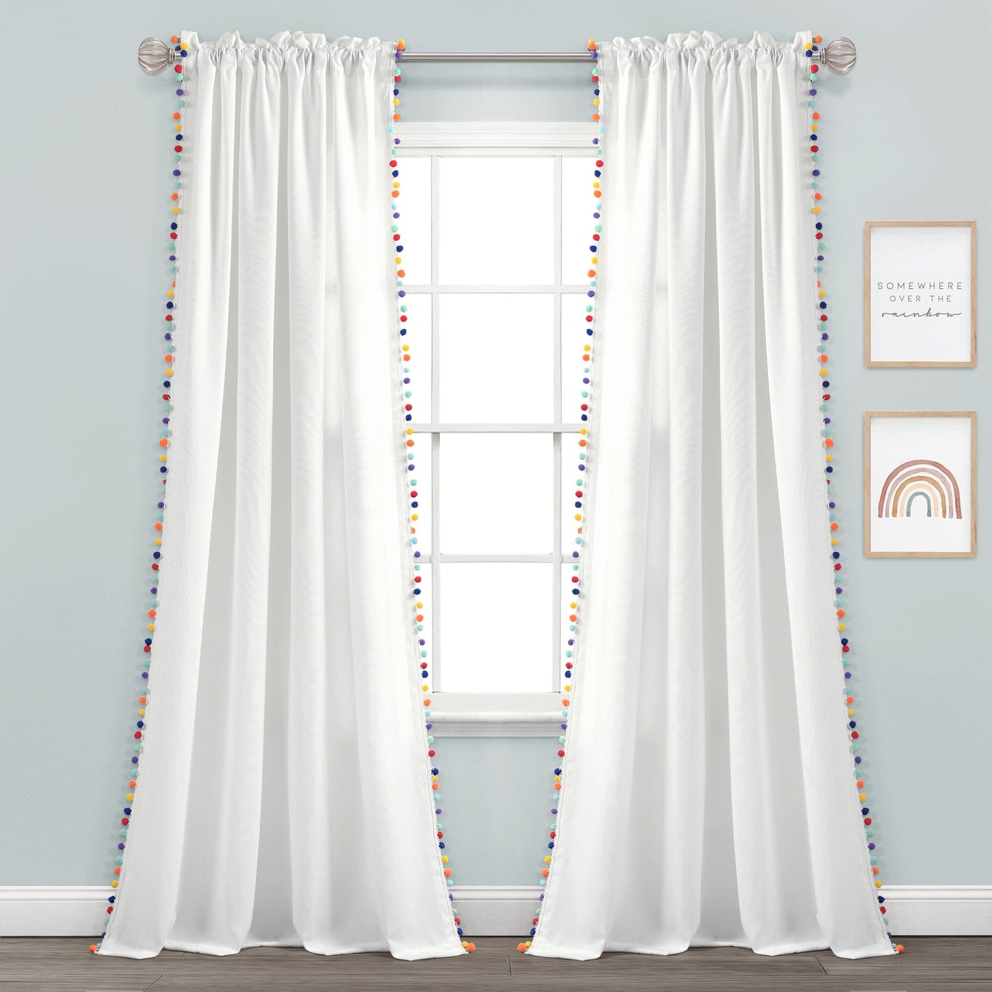 Pom Pom Window Curtain Panel