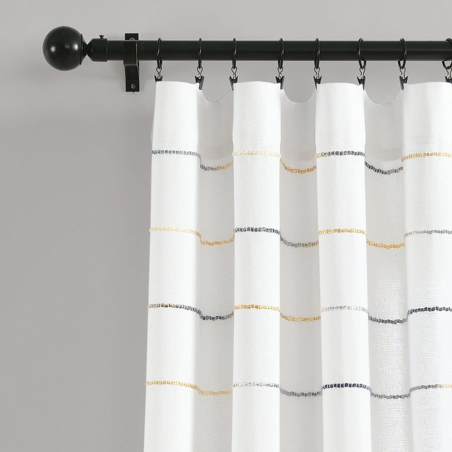 Ombre Stripe Yarn Dyed Recycled Cotton Blend Window Curtain Panel Set