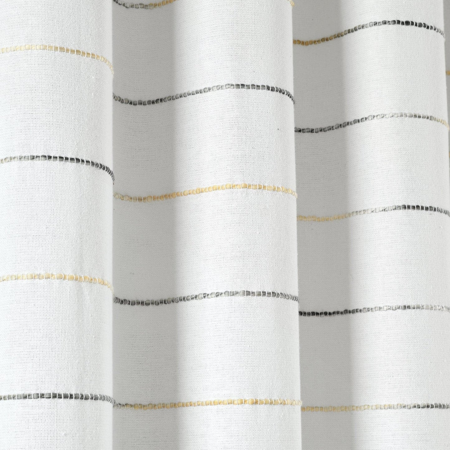 Ombre Stripe Yarn Dyed Recycled Cotton Blend Window Curtain Panel Set