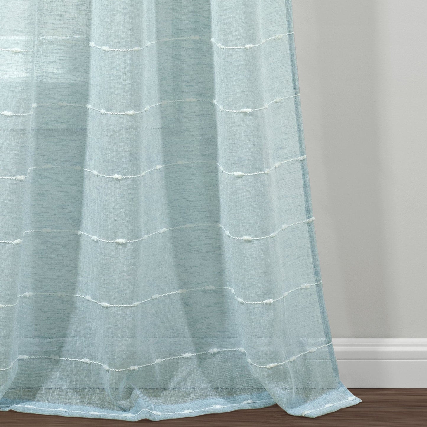 Farmhouse Textured Grommet Sheer Window Curtain Panel Set