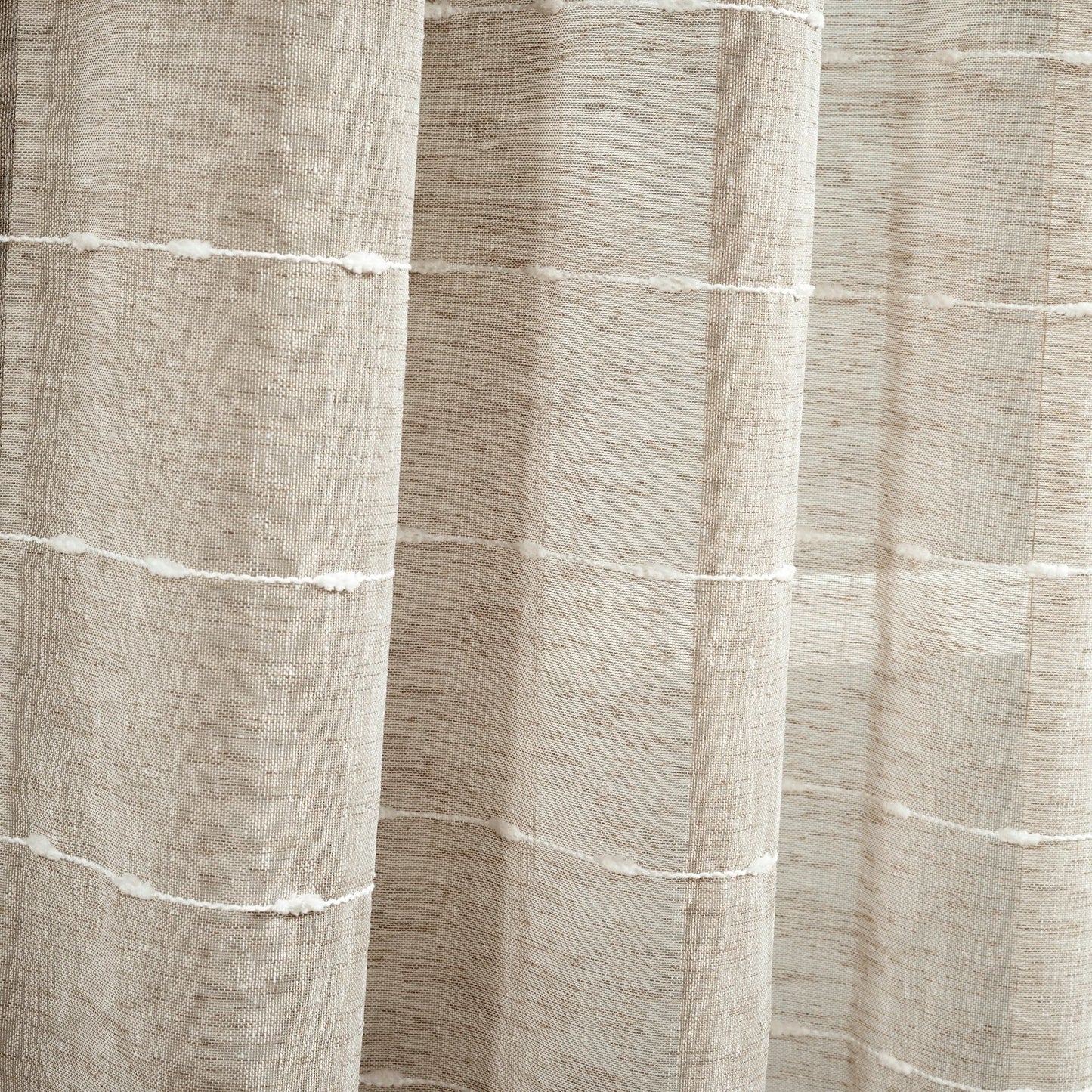 Farmhouse Textured Grommet Sheer Window Curtain Panel Set