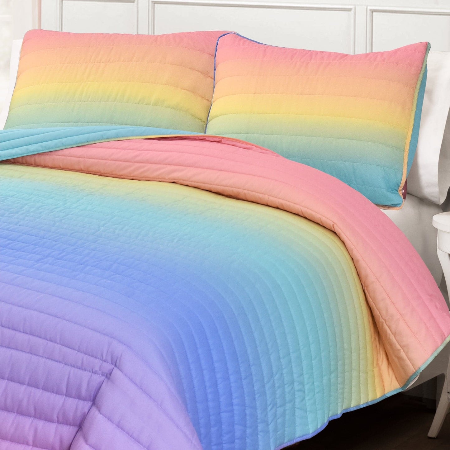 Rainbow Ombre Quilt Set