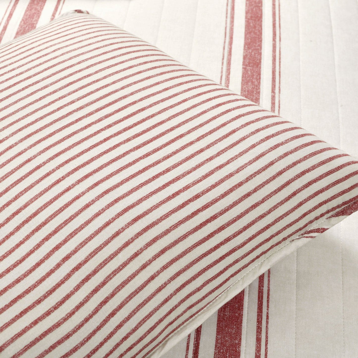 Farmhouse Stripe Reversible Cotton Quilt Set