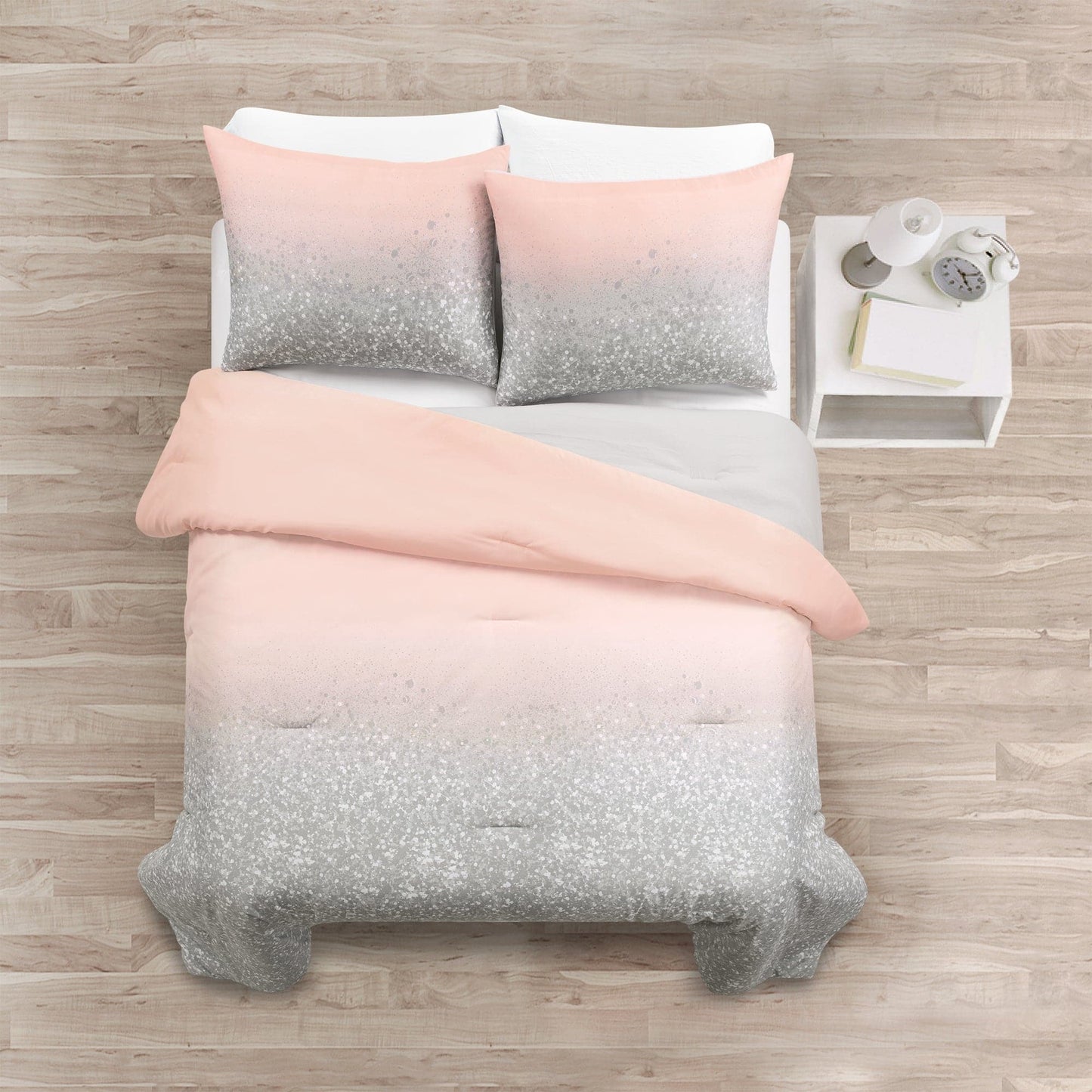 Glitter Ombre Metallic Print Comforter Set