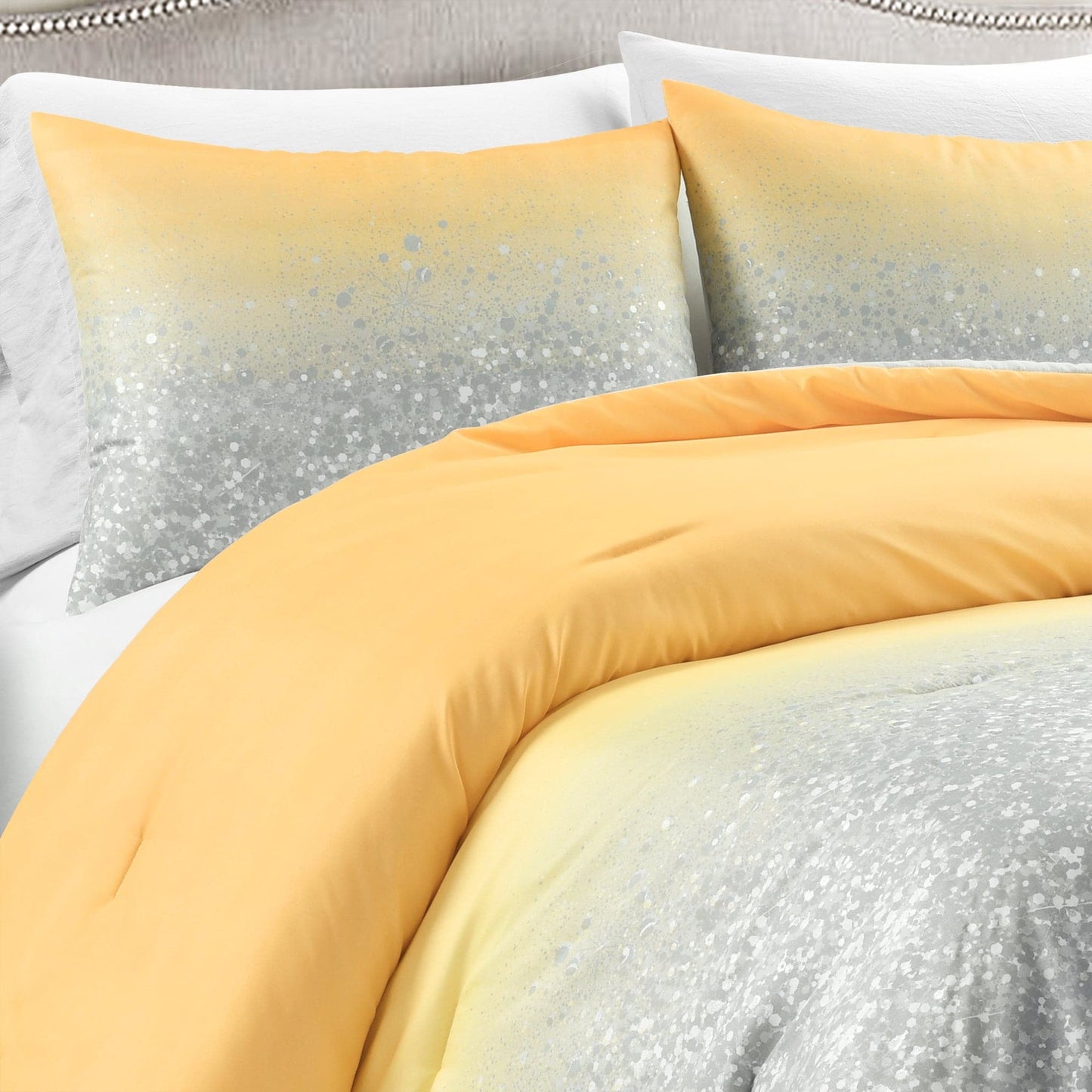 Glitter Ombre Metallic Print Comforter Set