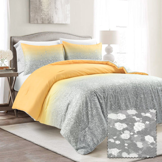 Glitter Ombre Metallic Print Comforter Set