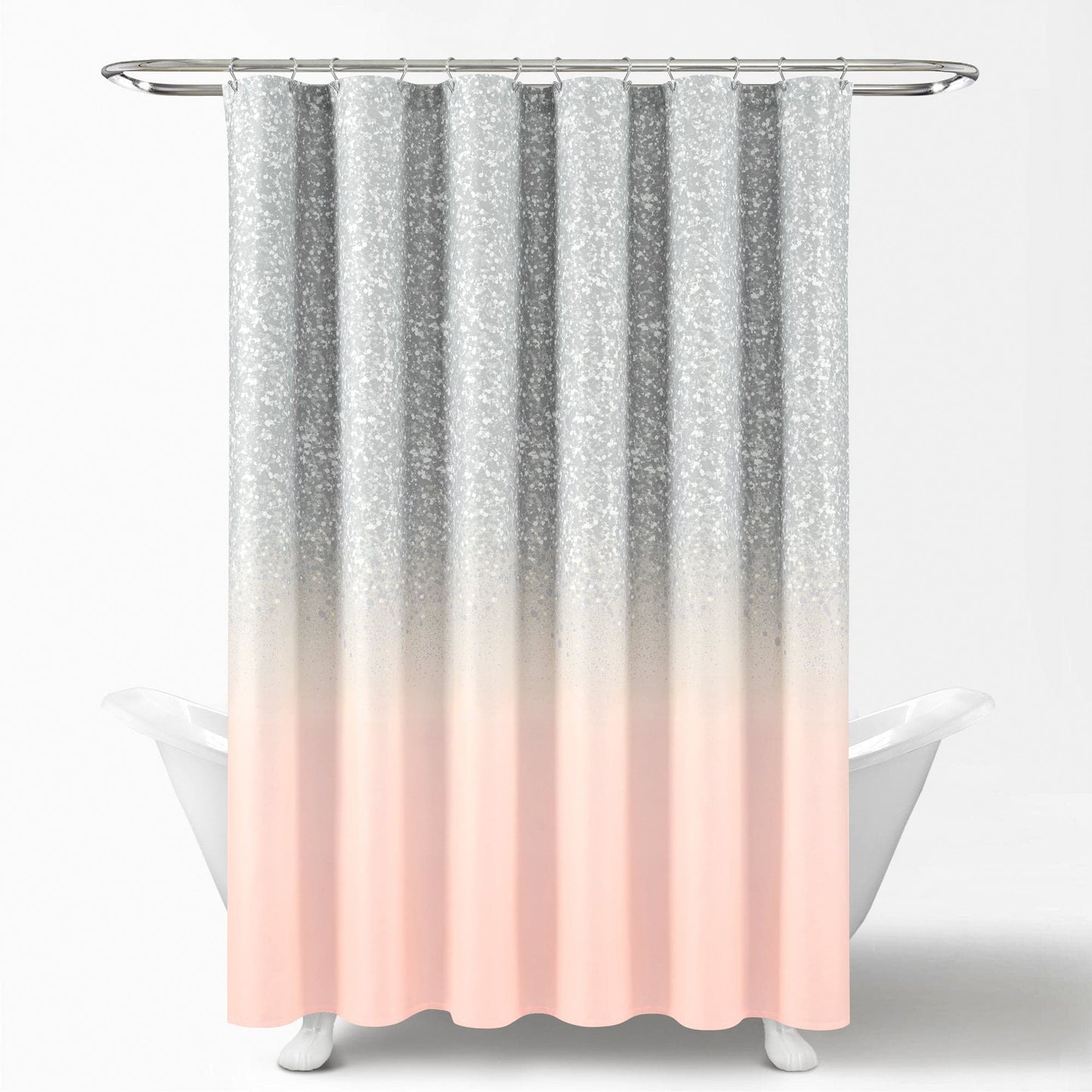 Glitter Ombre Metallic Print Shower Curtain