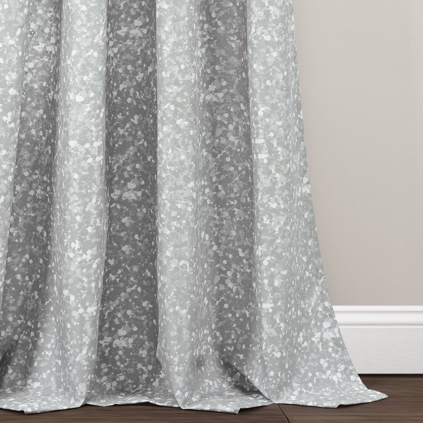 Glitter Ombre Metallic Print Window Curtain Panel Set