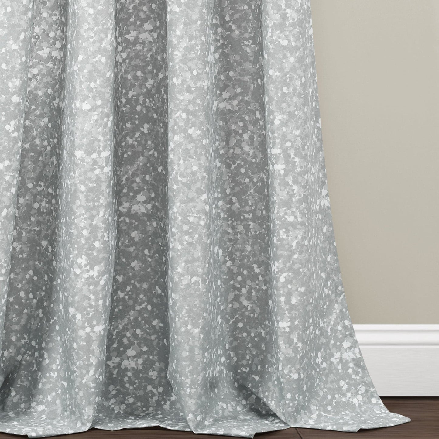 Glitter Ombre Metallic Print Window Curtain Panel Set