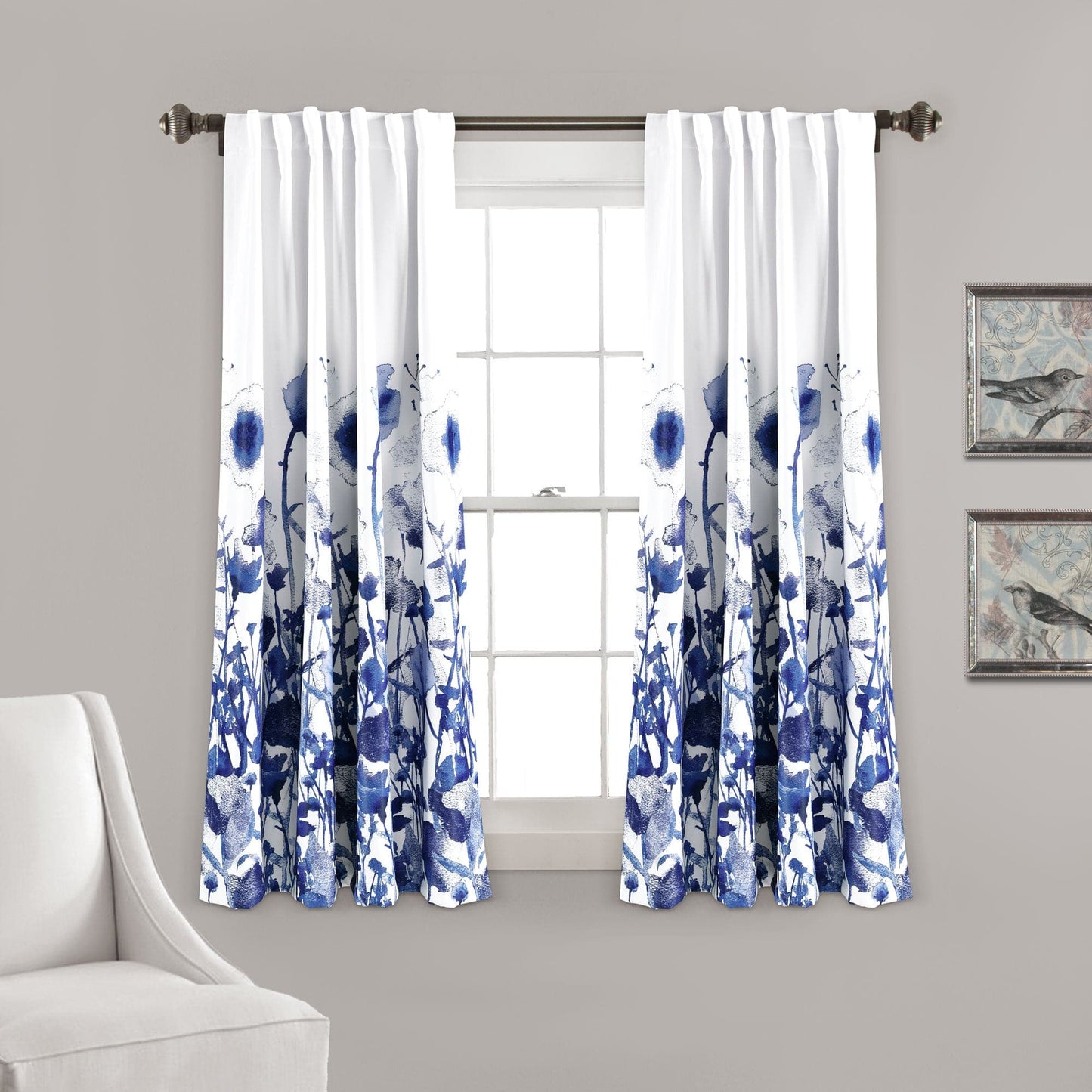 Zuri Flora Light Filtering Window Curtain Panel Set