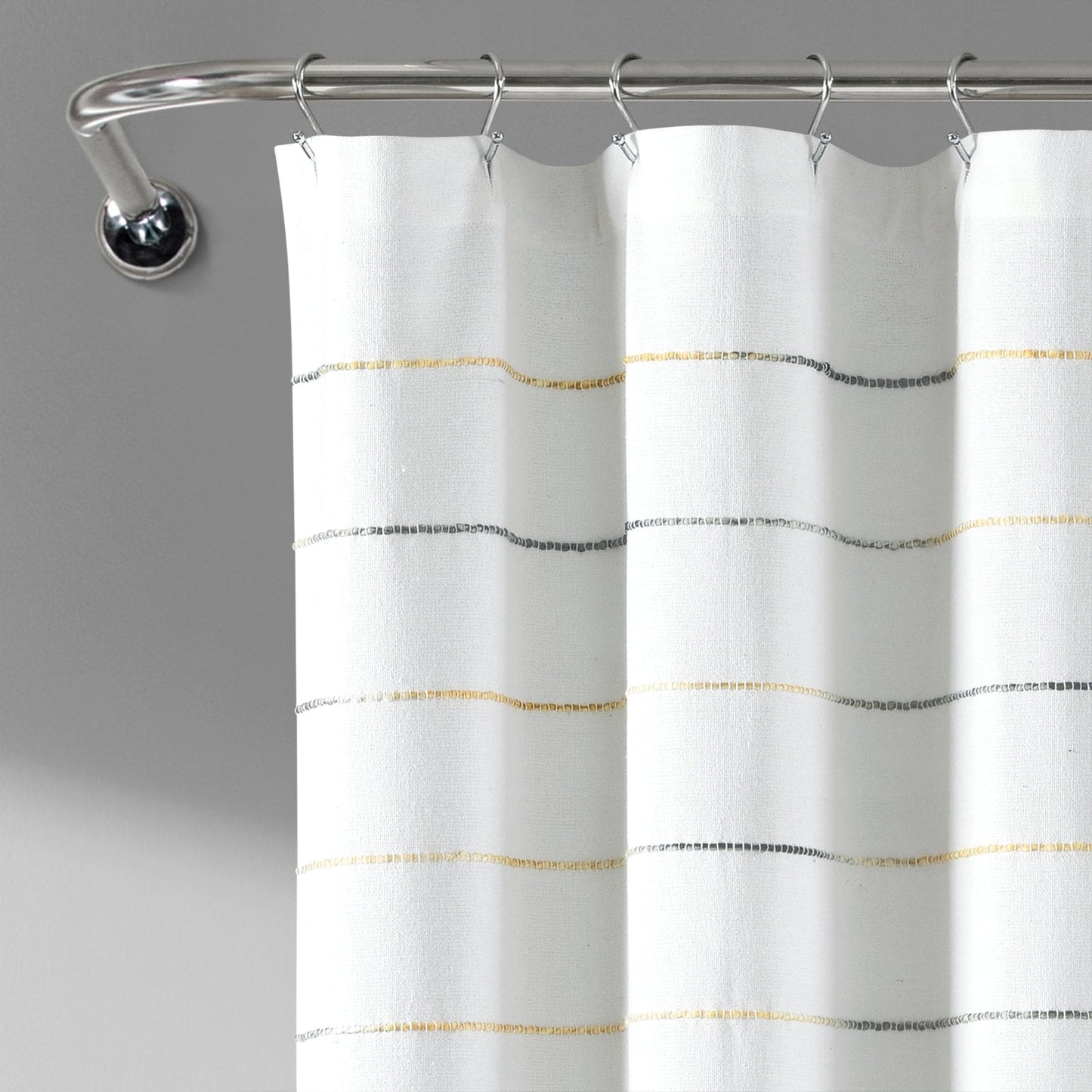 Ombre Stripe Yarn Dyed Recycled Cotton Blend Shower Curtain