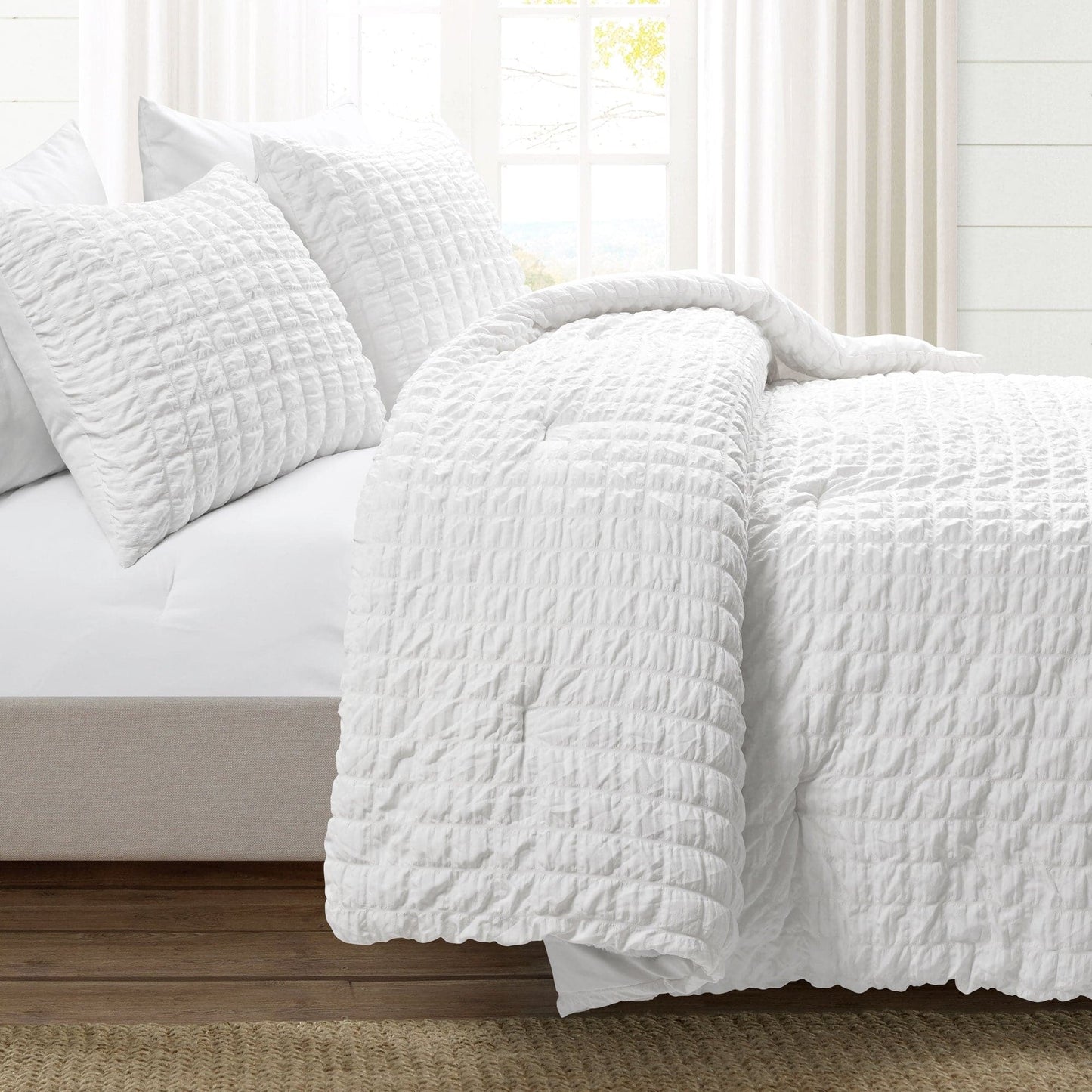 Crinkle Textured Dobby Comforter Set