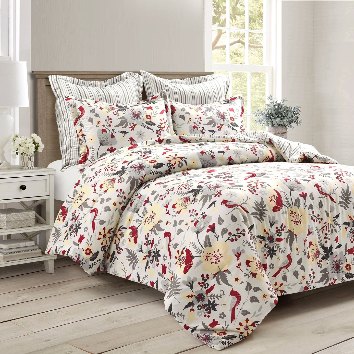 Blooming Garden Reversible 5 Piece Comforter Set