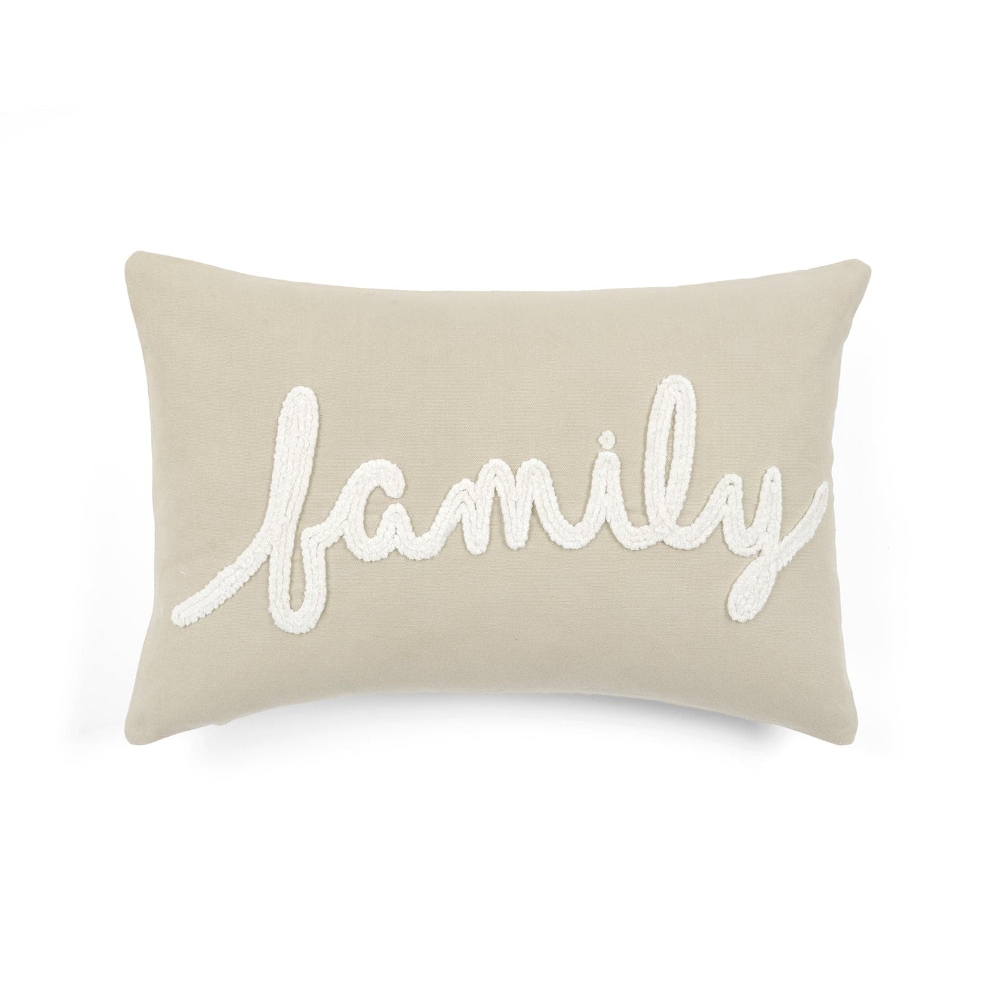 Family Chenille Embroidery Decorative Pillow Cover