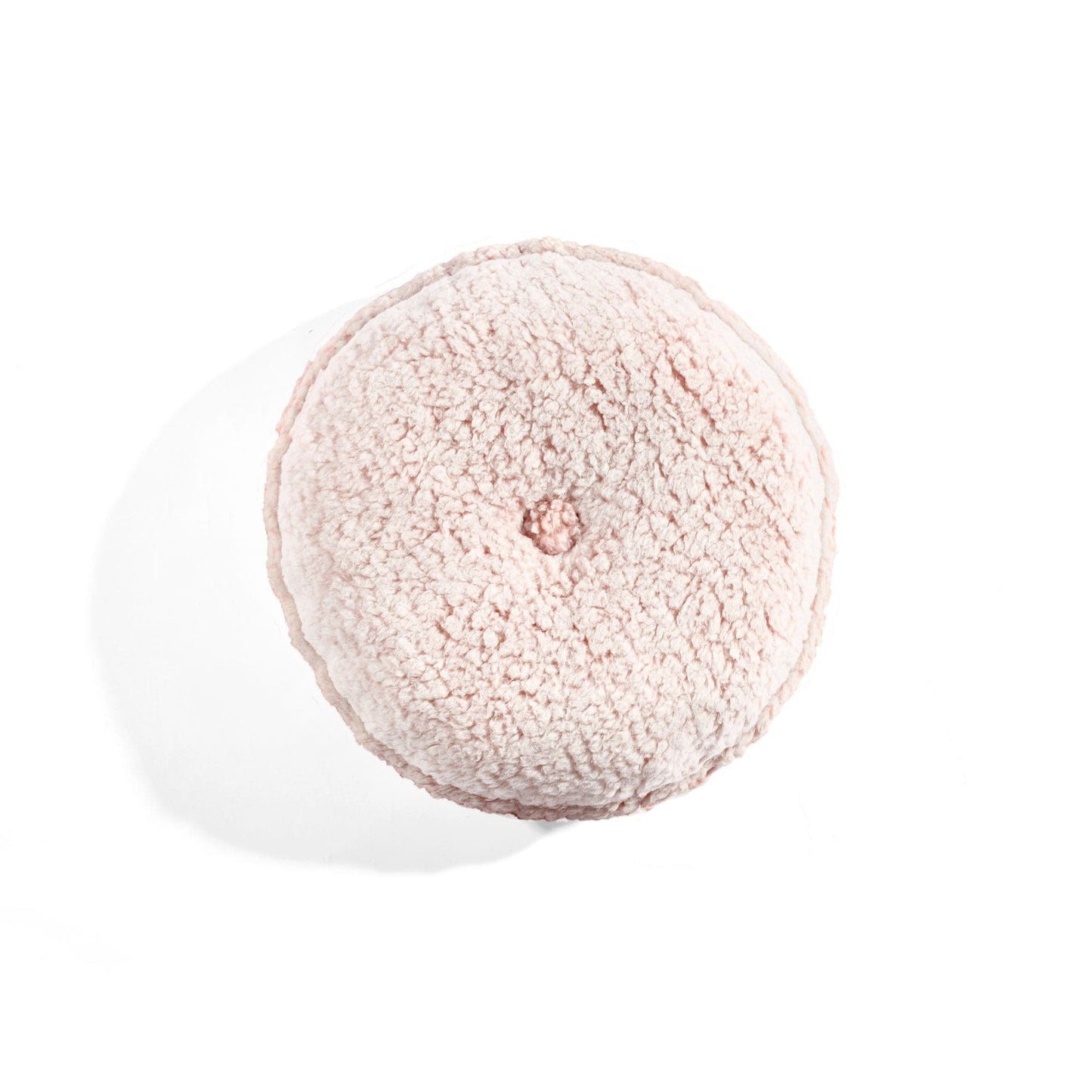 Button Soft Sherpa Round Throw Pillow