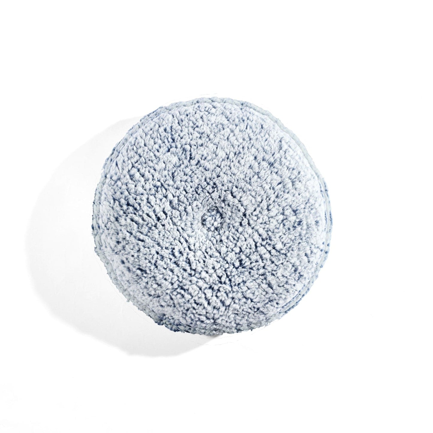 Button Soft Sherpa Round Throw Pillow