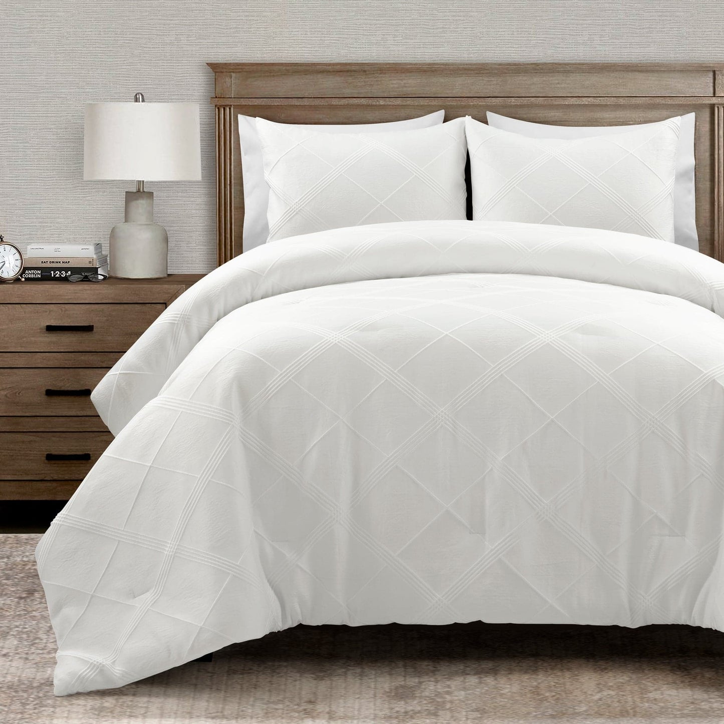 Diamond Geo Jacquard 3 Piece Comforter Set