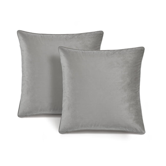 Velvet Solid Decorative Pillow Cover 2-Pack Set