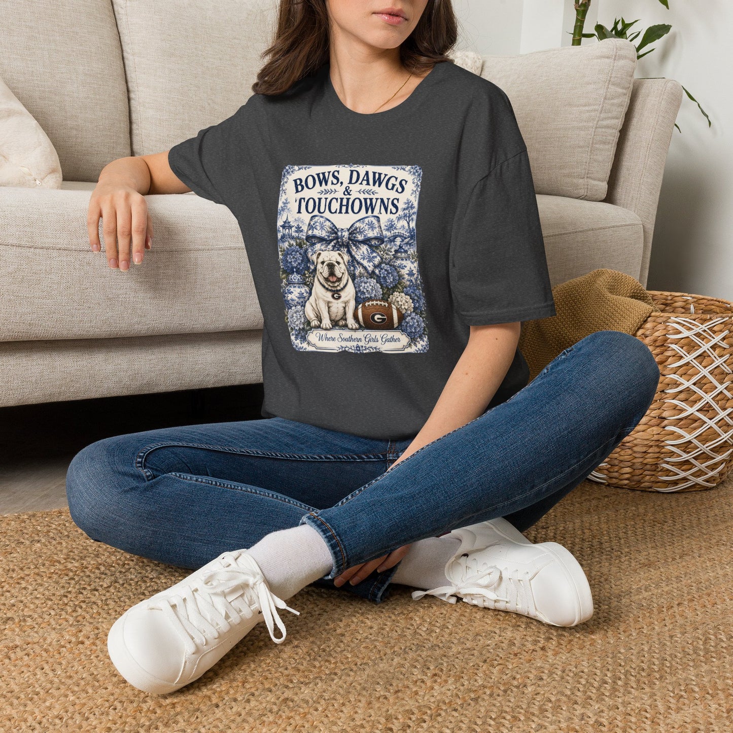 River + Pine Tailegate Collection - Bows, Dawgs, & Touchdowns Womens Tee