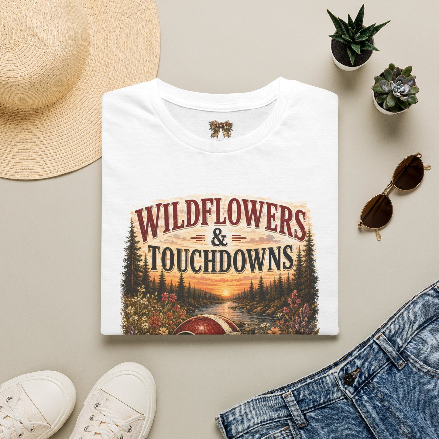 River + Pine - Womens UGA Wildflowers & Touchdowns T-Shirt — Gildan Softstyle
