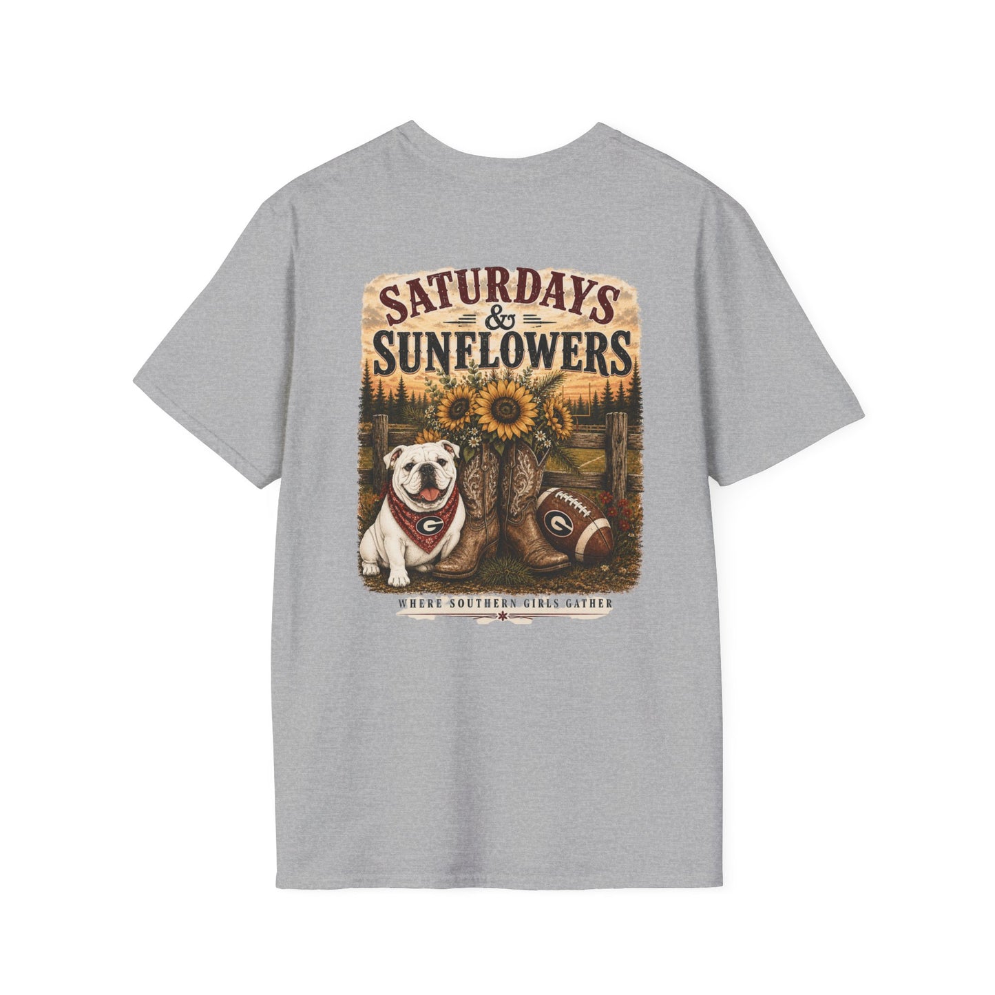 River + Pine - Saturdays and Sunflowers UGA Womens Tee