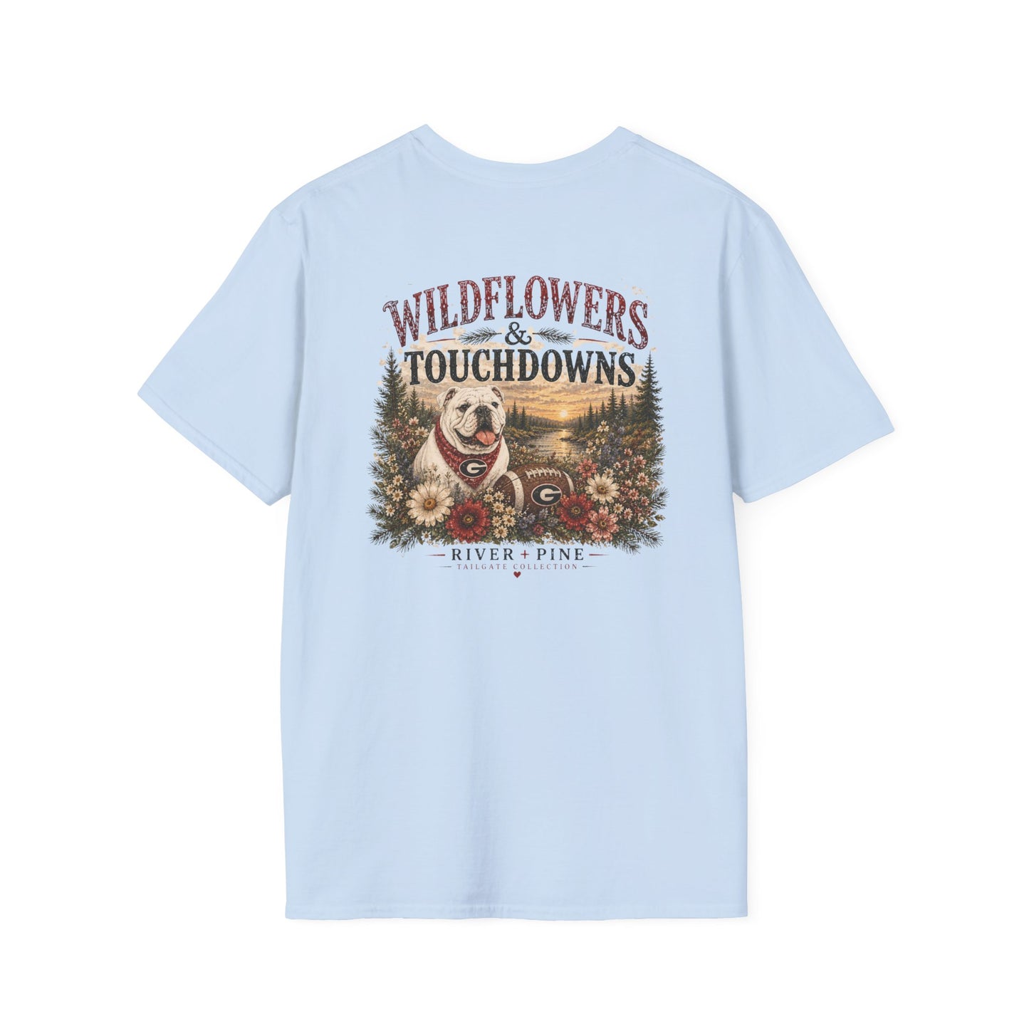 "River + Pine" - UGA Wildflowers & Touchdowns Womens T-Shirt