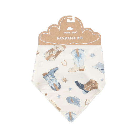 Bandana Bib - CowBoy Boots Blue