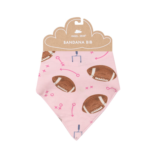 Bandana Bib - Footballs Pink