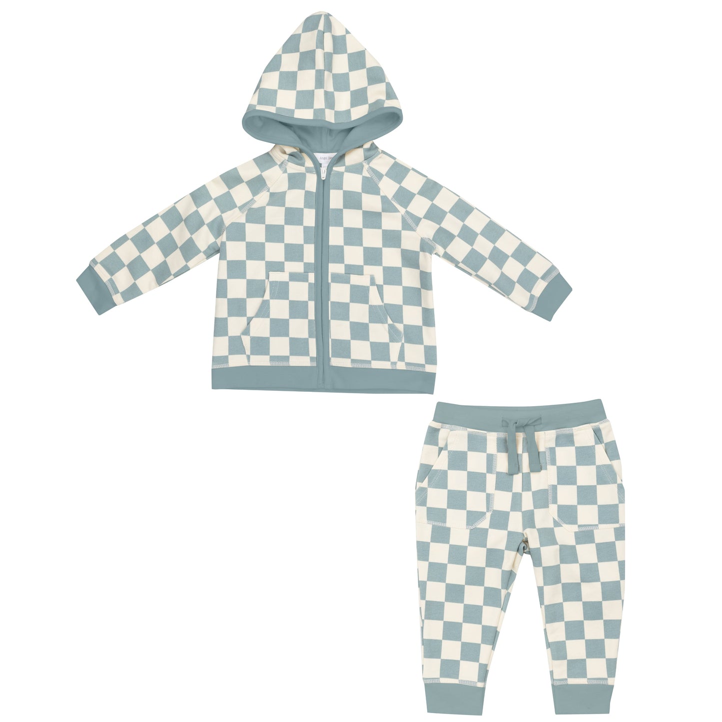 Hoodie And Jogger - Checkerboard Gray Mist