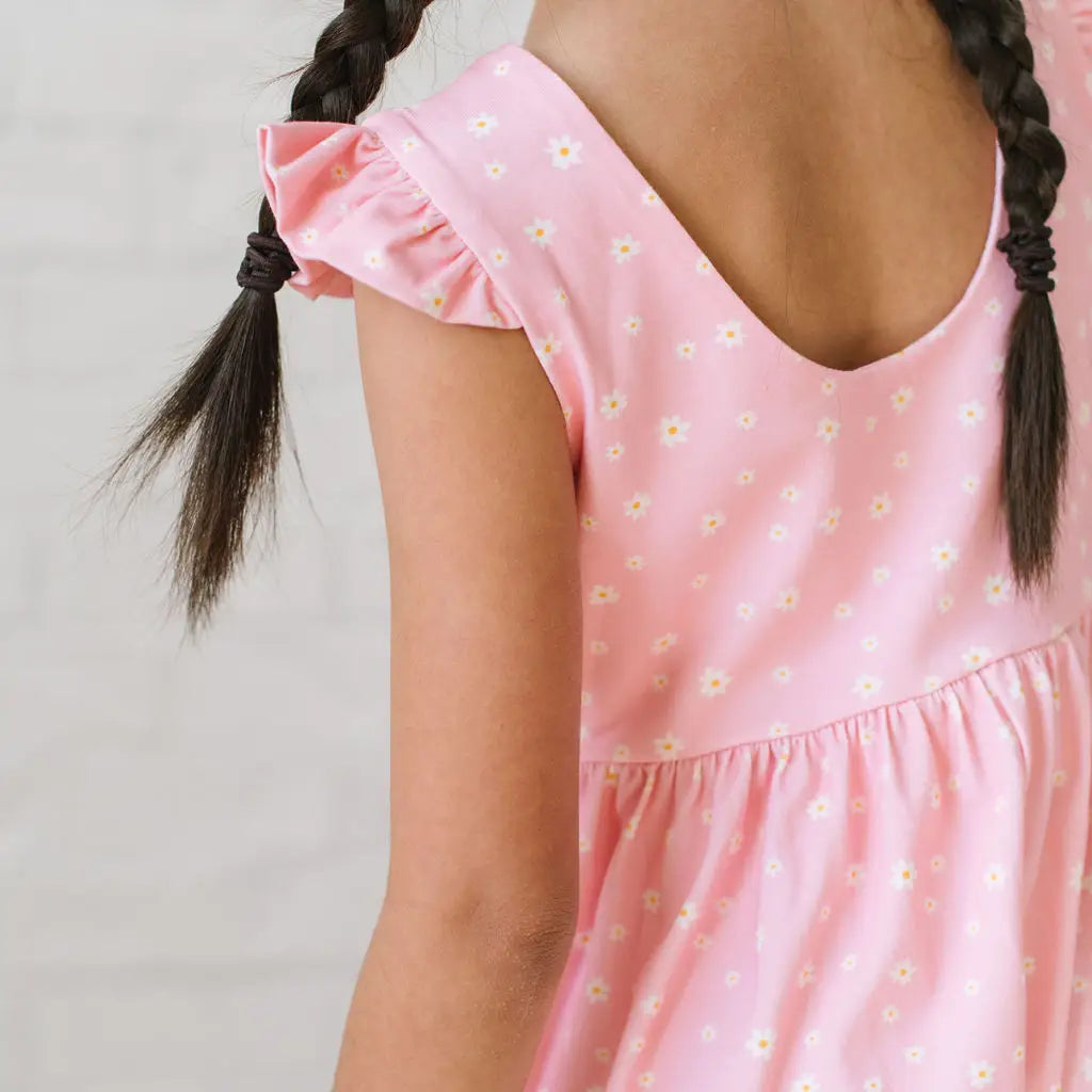 Ruffle Romper in Pink Petals