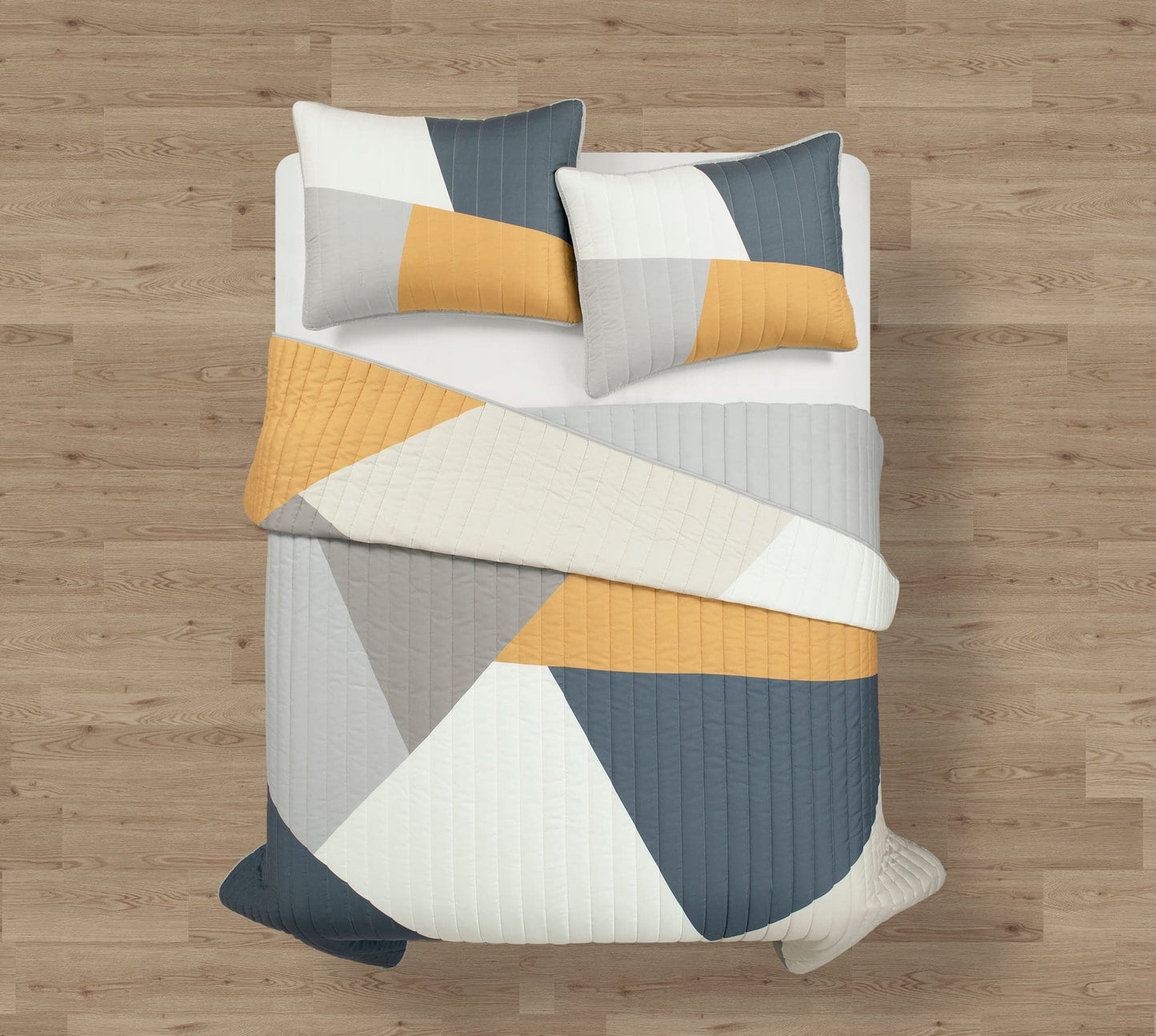 Modern Color Block Quilt 3 Piece Set