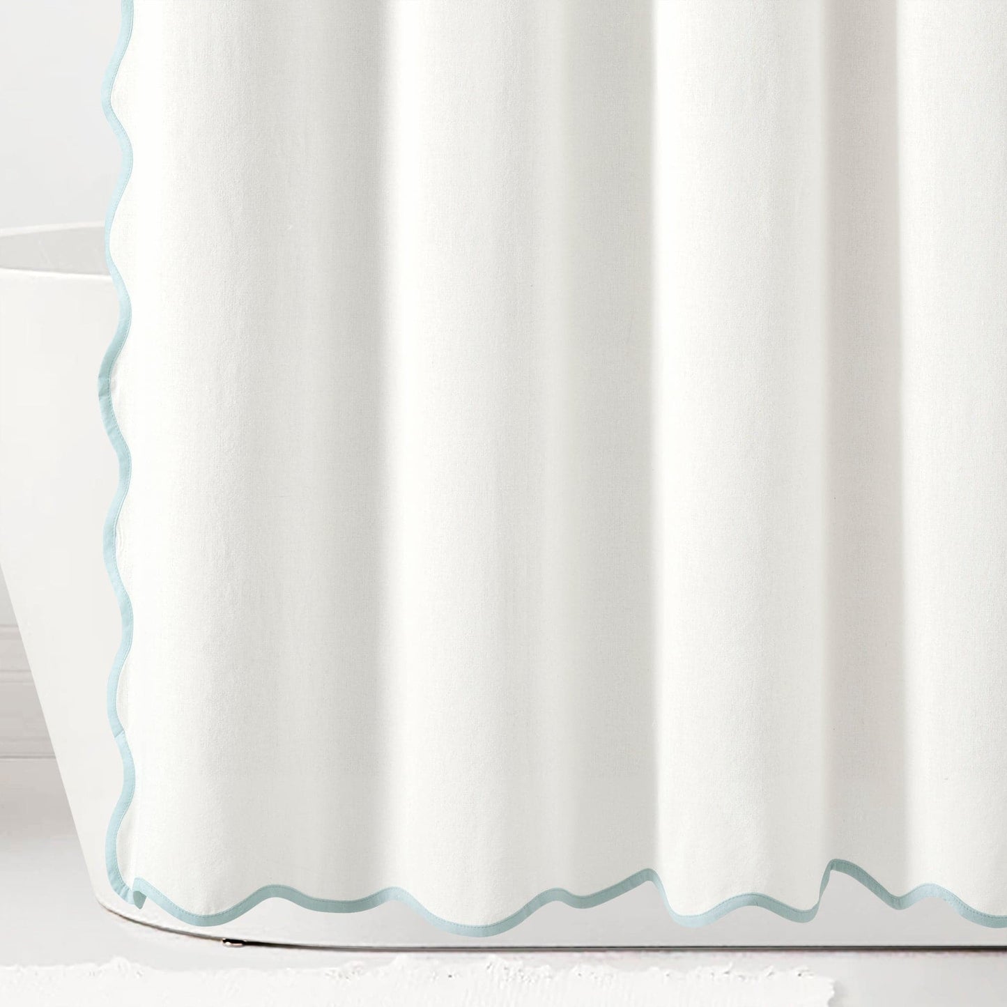 Coastal Chic Scalloped Edge Shower Curtain