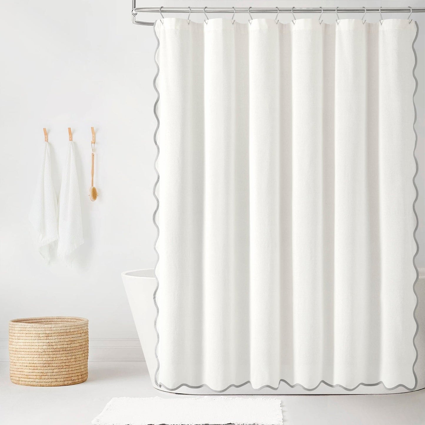 Coastal Chic Scalloped Edge Shower Curtain