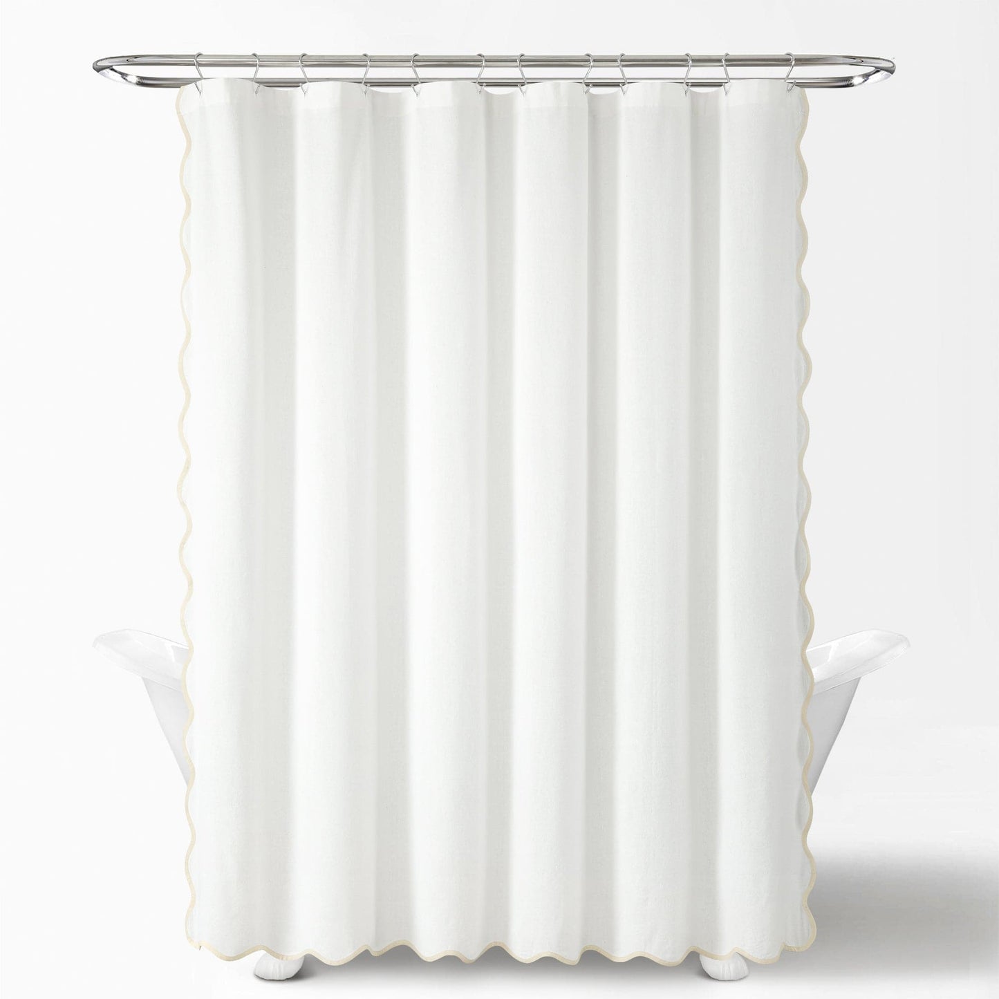 Coastal Chic Scalloped Edge Shower Curtain