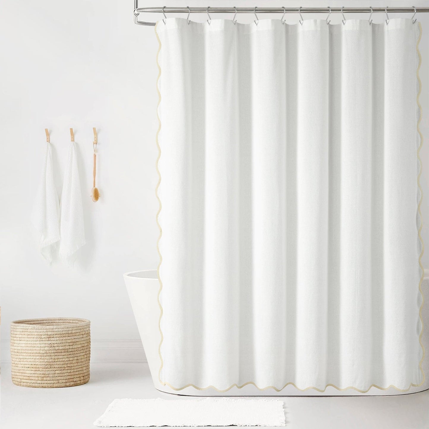 Coastal Chic Scalloped Edge Shower Curtain